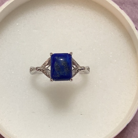Bomb Party Sterling Silver Ring, Genuine Lapis, Size 8 - Picture 4 of 6